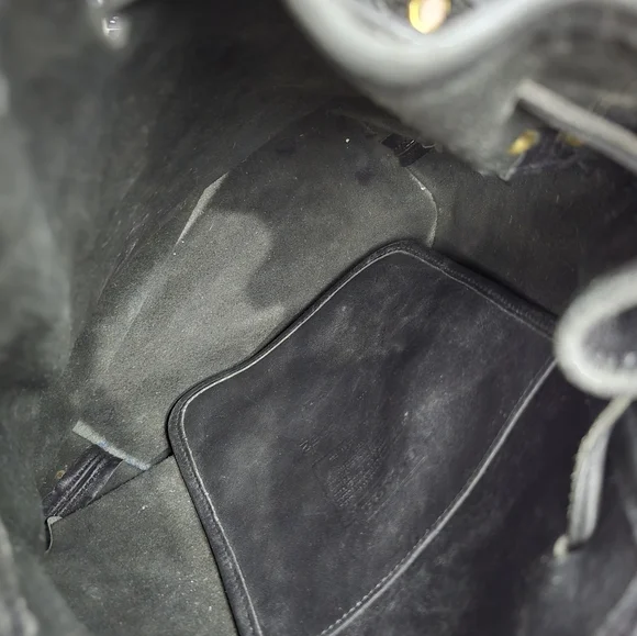 Vintage 90s Coach Lula's Legacy Black Leather Drawstring Bucket Bag [As Is] - Picture 6 of 7